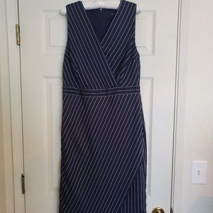 Banana Republic Navy pinstripe sleeveless wrap-dress, size 10